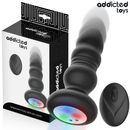 Addicted Toys - Tappo Anale Rotante e Vibrante, Luce Led, Telecomando
