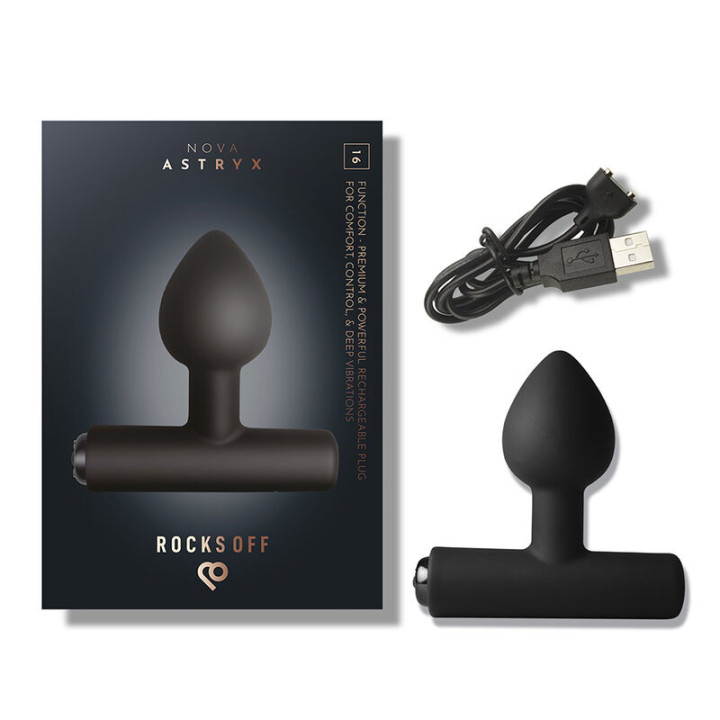 Rocks-Off - Nova Astryx Rechargeable Premium & Powerful Anal Plug 16 Function Black