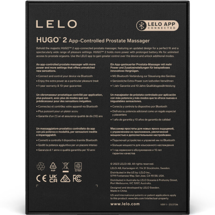 Lelo - Hugo 2 Black Prostate Massager