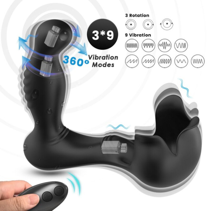 Armony - Vibratore Surround Anale e Stimolatore Testicolo Telecomando Nero