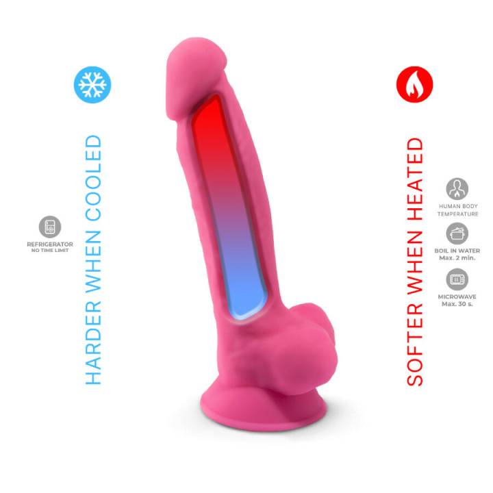 Silexd - Model 1 Realistic Penis Premium Silicone Silexpan Fluorescent Pink 17.5 cm