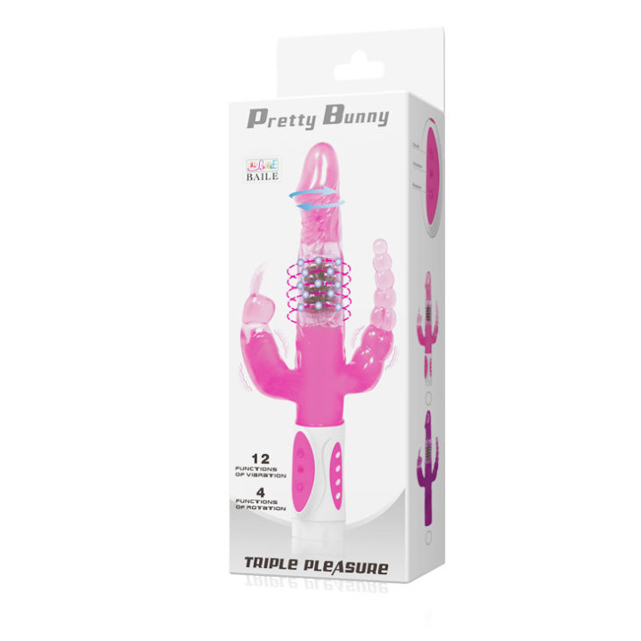 Baile - Pretty Bunny Triplo Vibratore Rotatore