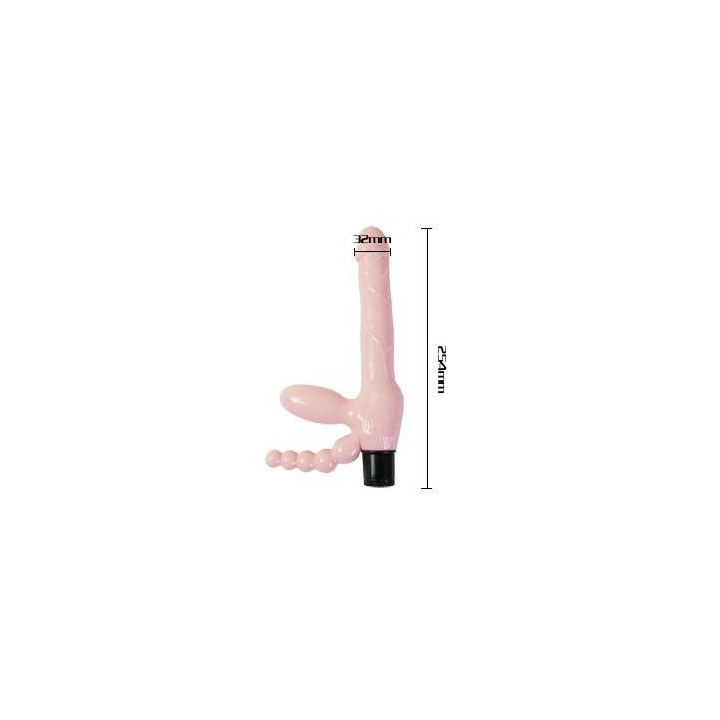 Baile - Harnais Sans Corde Tpr Avec Vibration et Stimulation Anal 25.4 cm