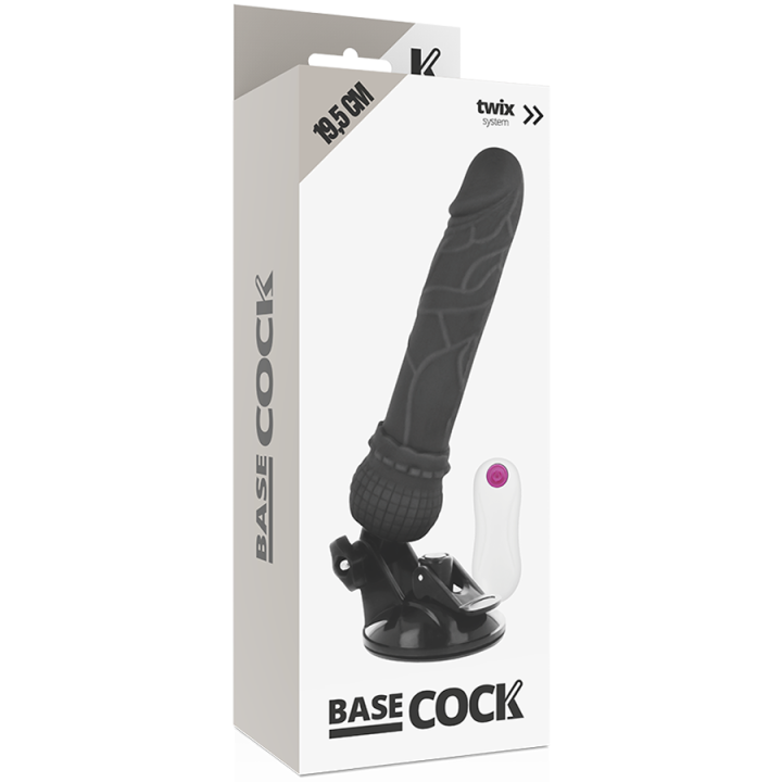 Basecock - Vibratore Realistico Telecomando Nero 19.5 cm -o- 4 cm