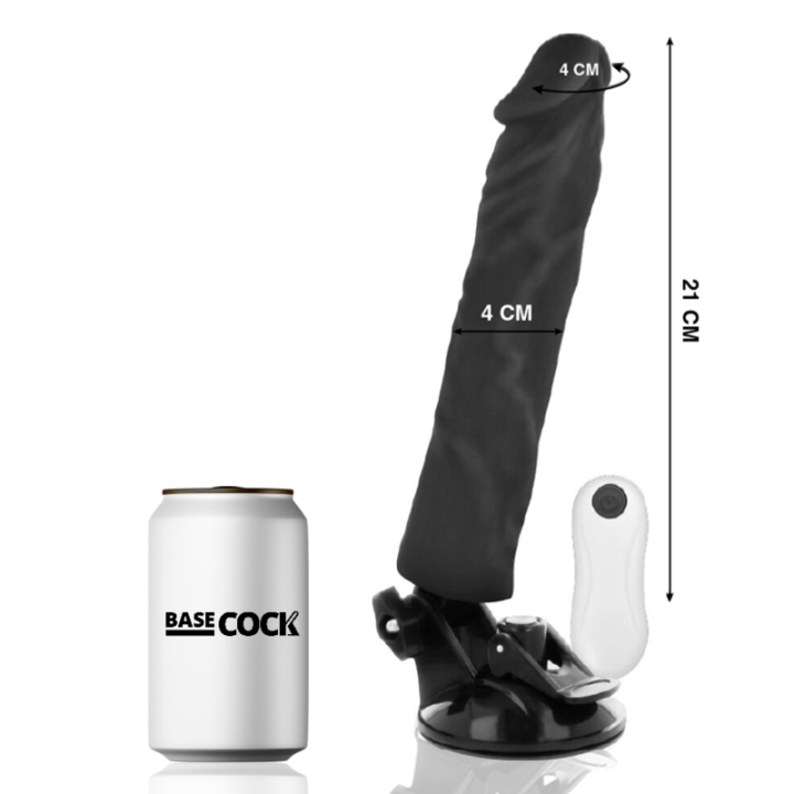 Basecock - Vibratore Realistico Telecomando Nero 21 cm -o- 4 cm