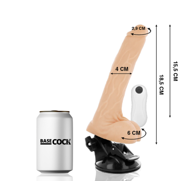 Basecock - Vibratore Articolabile Telecomando Naturale 18.5 cm -o- 4 cm