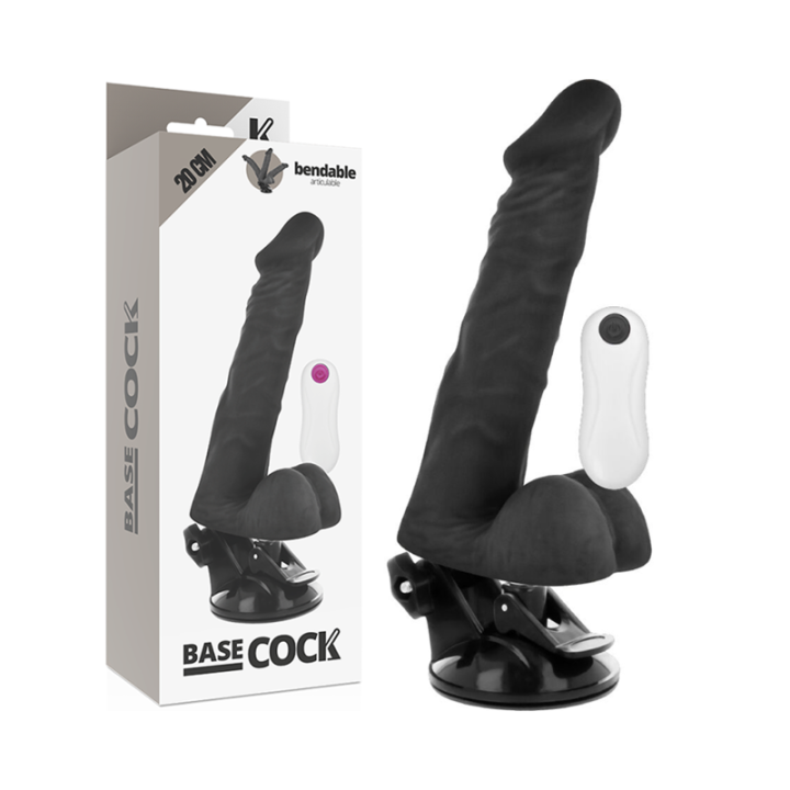 Basecock - Vibrateur Articulable Télécommande Noir 20 cm -o- 4.5 cm