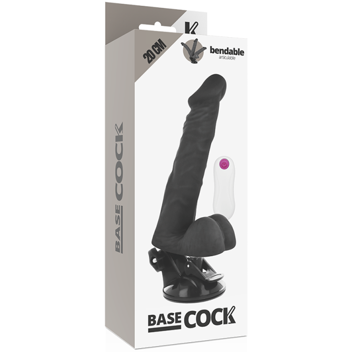 Basecock - Vibrateur Articulable Télécommande Noir 20 cm -o- 4.5 cm