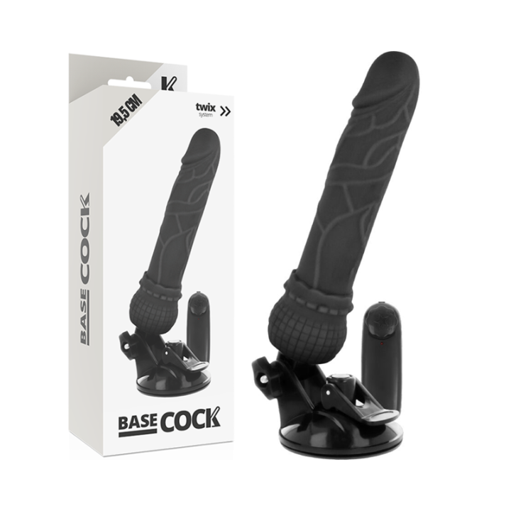 Basecock - Vibratore Realistico Telecomando Nero 19.5 cm -o- 4 cm