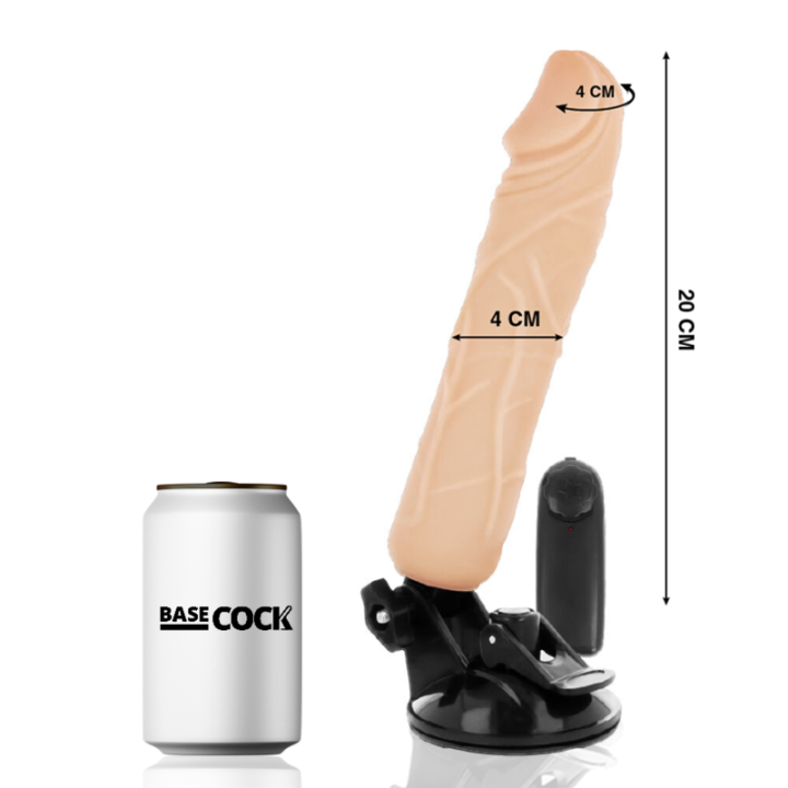 Basecock - Realistic Vibrator Remote Control Flesh 20 cm -o- 4 cm