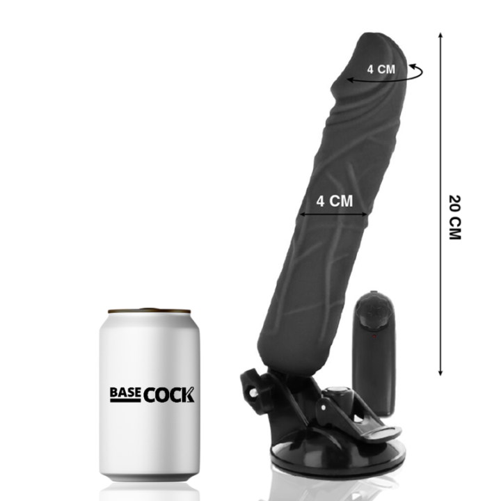 Basecock - Realistic Vibrator Remote Control Black 20 cm -o- 4 cm