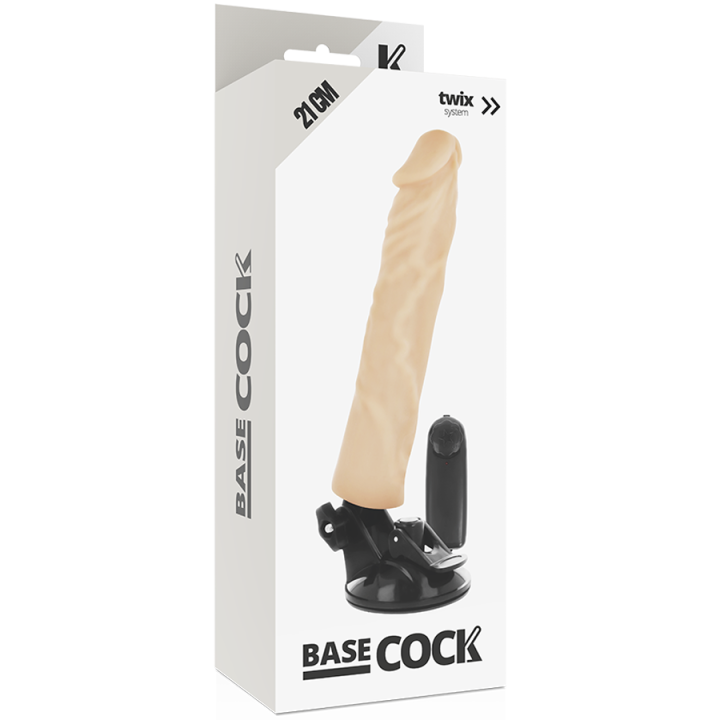 Basecock - Realistic Vibrator Remote Control Flesh 21 cm -o- 4 cm