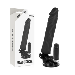 Basecock - Controle Remoto Vibrador Realístico Preto 21 cm -o- 4 cm