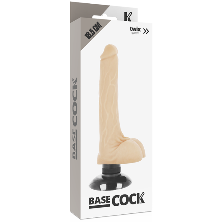 Basecock - Vibrateur Réaliste 2-1 Naturel 18.5 cm -o- 4 cm