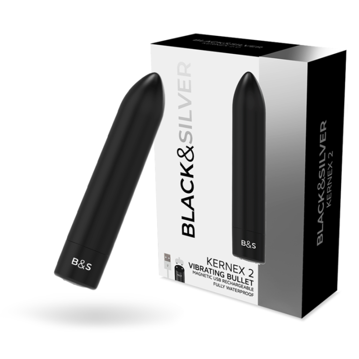 Black&Silver - Kernex 2 Proiettile Magnetico Vibrante Nero