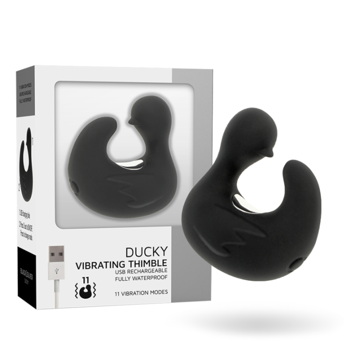 Black&Silver - Duckymania Akumulatorowa Silikonowa Stymulujaca Najlepsza Kaczka
