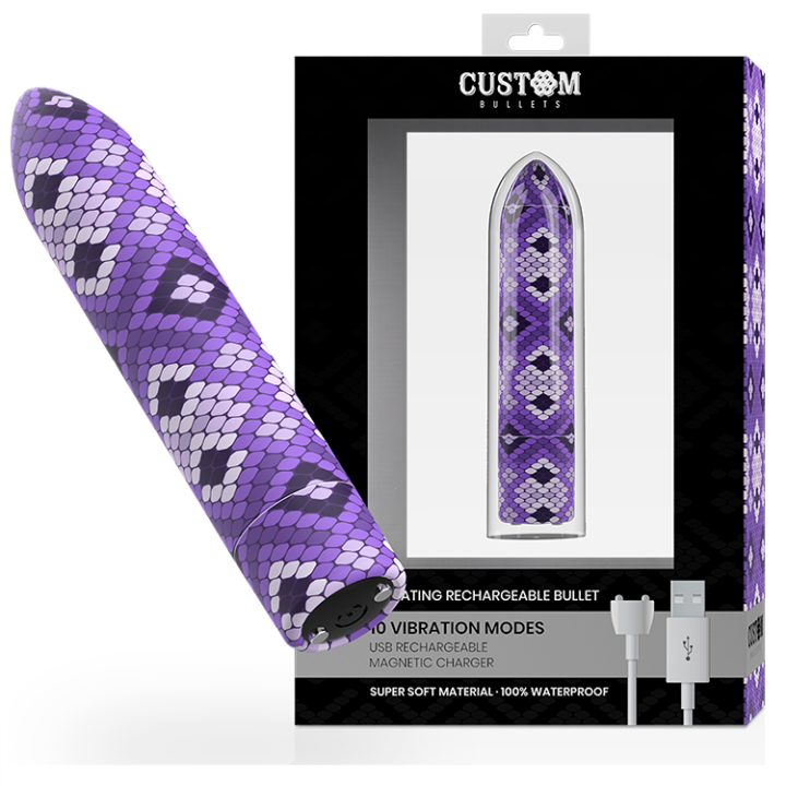 Custom Bullets - Rechargeable Snake Purple Magnetic Bullet 10v