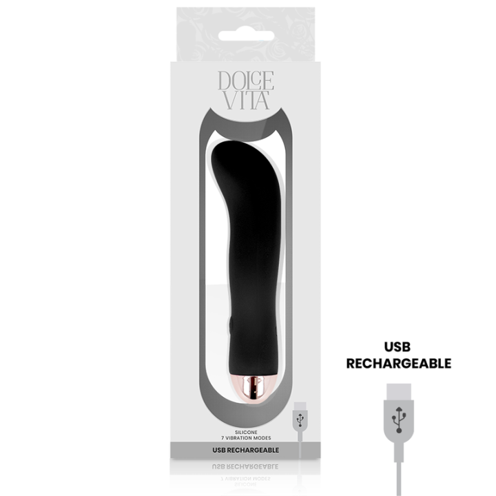 Dolce Vita - Vibratore Ricaricabile Due Nero 7 Velocità
