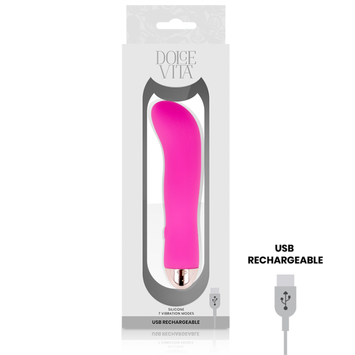 Dolce Vita - Vibrateur Rechargeable Deux Rose 7 Vitesses