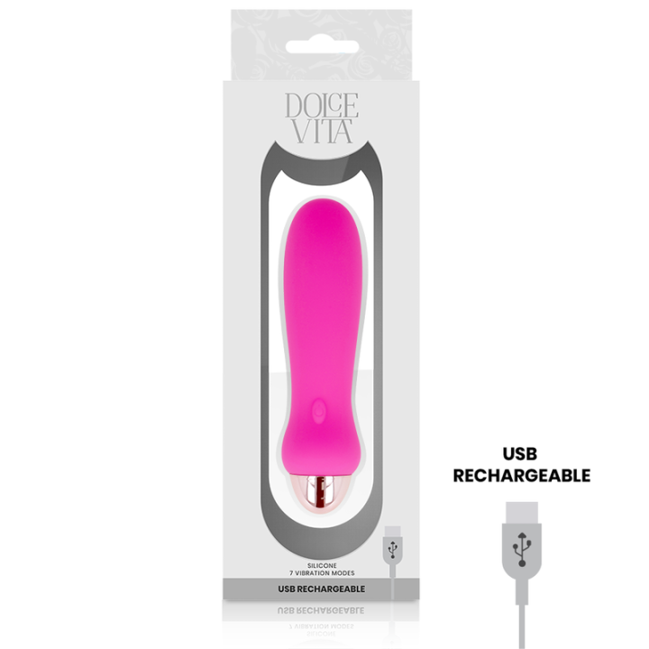 Dolce Vita - Aufladbarer Vibrator Fünf Rosa 7 Geschwindigkeiten