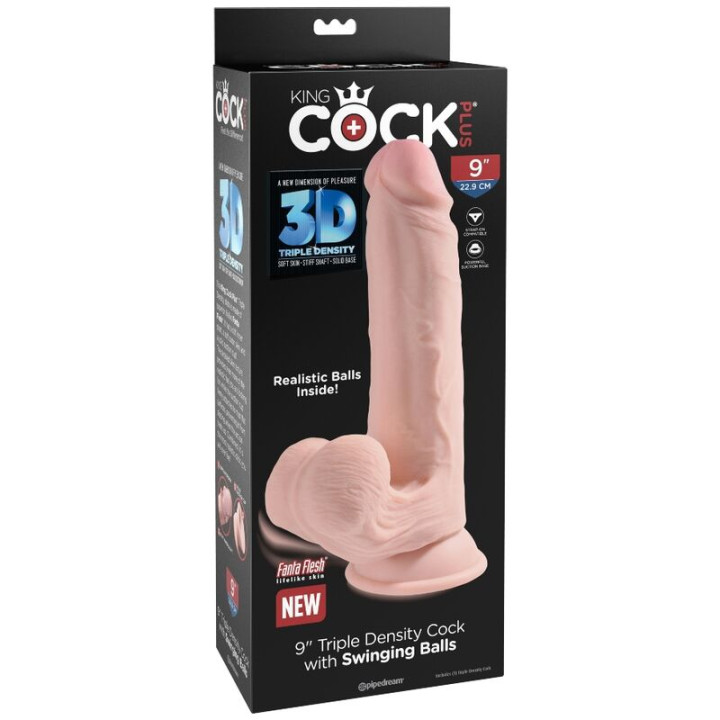 King Cock - Plus 3d Dildo Sfere Oscillanti 20.3 cm