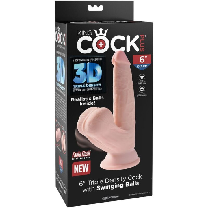 King Cock - Plus 3d Dildo Sfere Oscillanti 12.7 cm