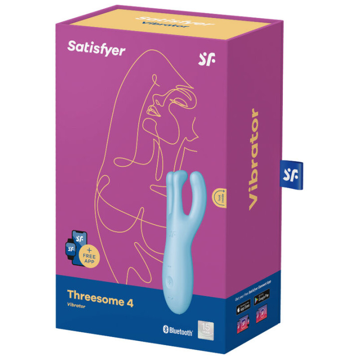 Satisfyer - Application Vibrateur Threesome 4 Bleu