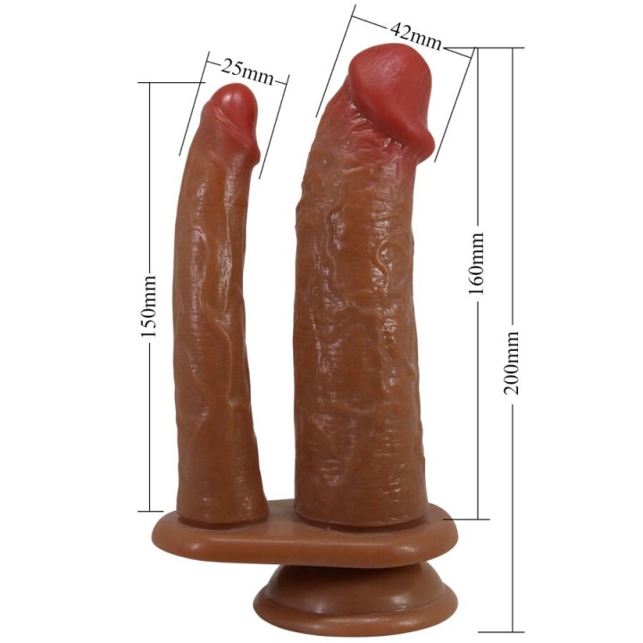 Pretty Love - Hulbert Podwójny Realistyczny Dildo z Wibracją Mulato