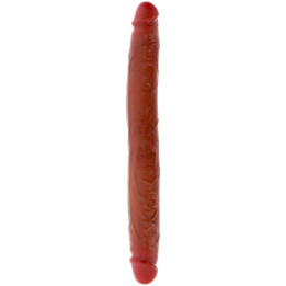 Get Real - Dwukońcowy Silikonowy Dildo Karmelowy 35 cm