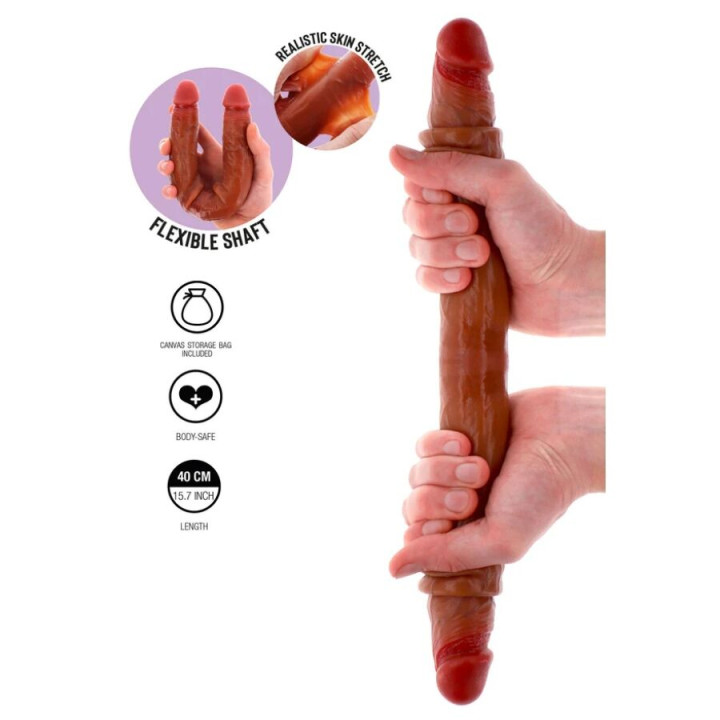 Get Real - Double-Ended Silicone Dildo Caramel 40 cm