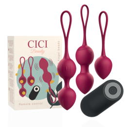 Cici Beauty - Controle Remoto Premium Silicone 3 Vibrantes Kegel Beads