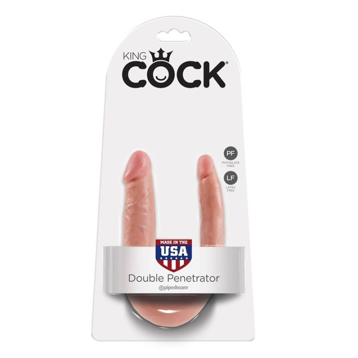 King Cock - u-Shaped Small Double Trouble Flesh 12.7 cm