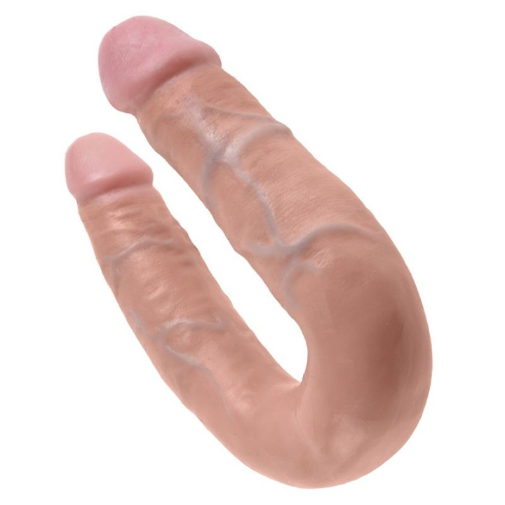 King Cock - u-Shaped Medium Double Trouble Flesh 13.9 cm