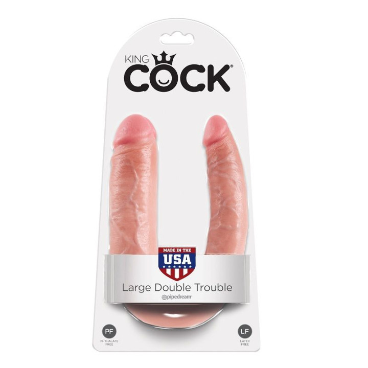 King Cock - Dildo Doble Penetración 17.8 cm Natural
