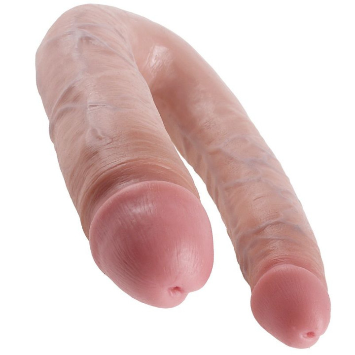 King Cock - Dildo Doble Penetración 17.8 cm Natural