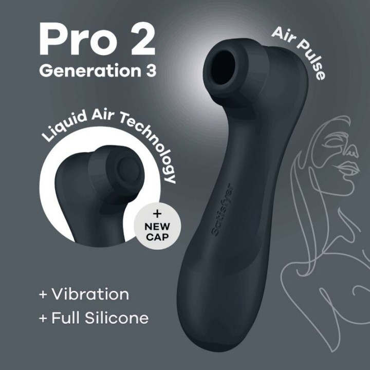 Satisfyer - Tecnologia Pro 2 Generazione 3 Aria Liquida Nero
