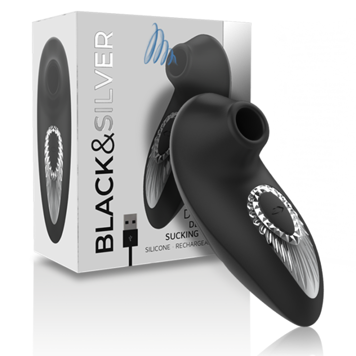 Black&Silver - Drake Deluxe Sucking Vibe Rechargeable Silicone Noir