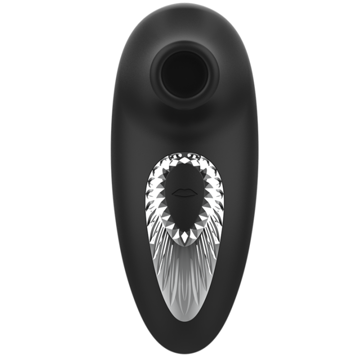 Black&Silver - Drake Deluxe Sucking Vibe Ricaricabile in Silicone Nero