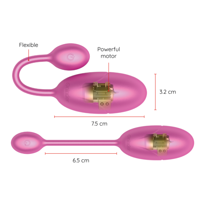 Oninder - Tokyo Vibrierendes ei Rosa 7,5 x 3,2 cm Kostenlose App