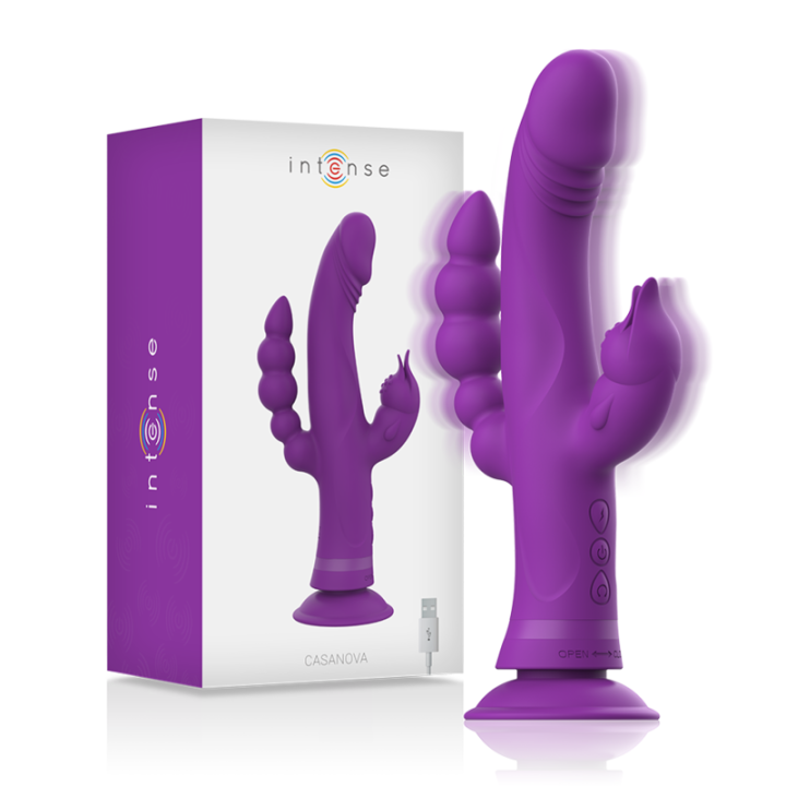 Intense - Vibrateur en Silicone Casanova Rabbit Triple Moteur Violet
