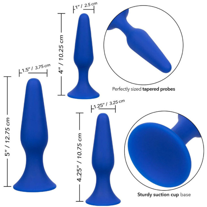 Calexotics - Admiral Kit 3 Plug Anal Azul