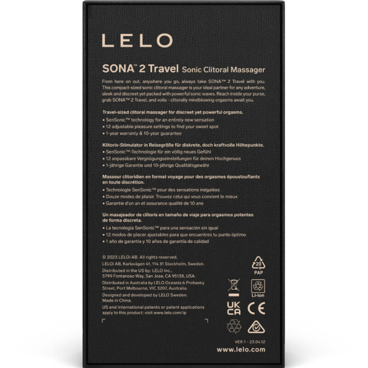 Lelo - Sona 2 Travel Viola Massaggiatore Sonico Per Clitoride