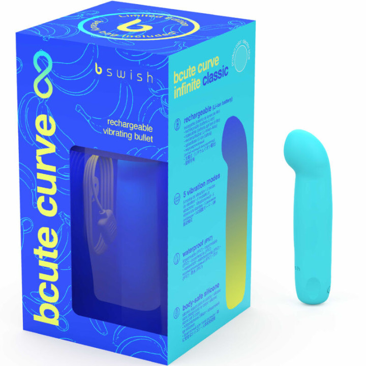 B Swish - Bcute Curve Infinite Classic Edio Limitada Vibrador Recarregvel de Silicone Azul