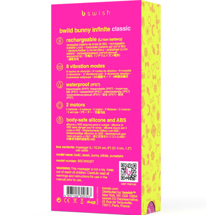 B Swish - Vibrateur Rechargeable Classique Bwild Bunny Infinite Silicone Rose