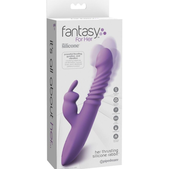 Fantasy For Her - Estimulador Clitoris Rabbit Con Funcion Calor Oscilacion y Vibracion Violeta