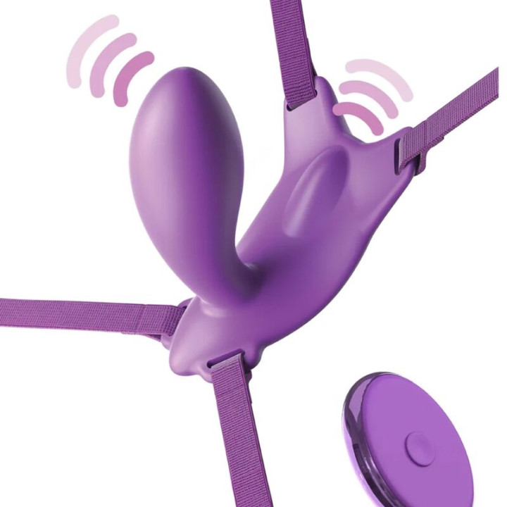 Fantasy For Her - Pettorina g-Spot Butterfly Con Vibratore, Ricaricabile e Telecomando Viola