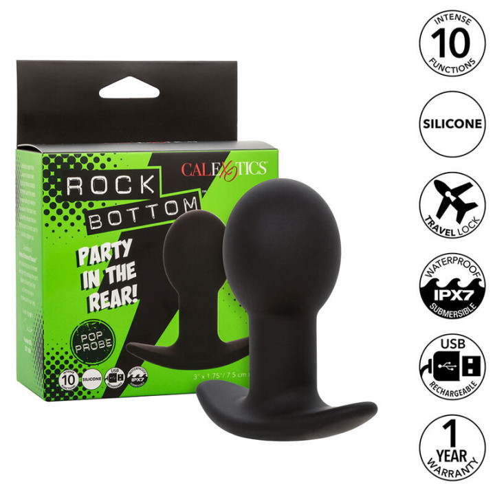 Calexotics - Rock Bottom Plug Anal 10 Vibrations Silicone Noir