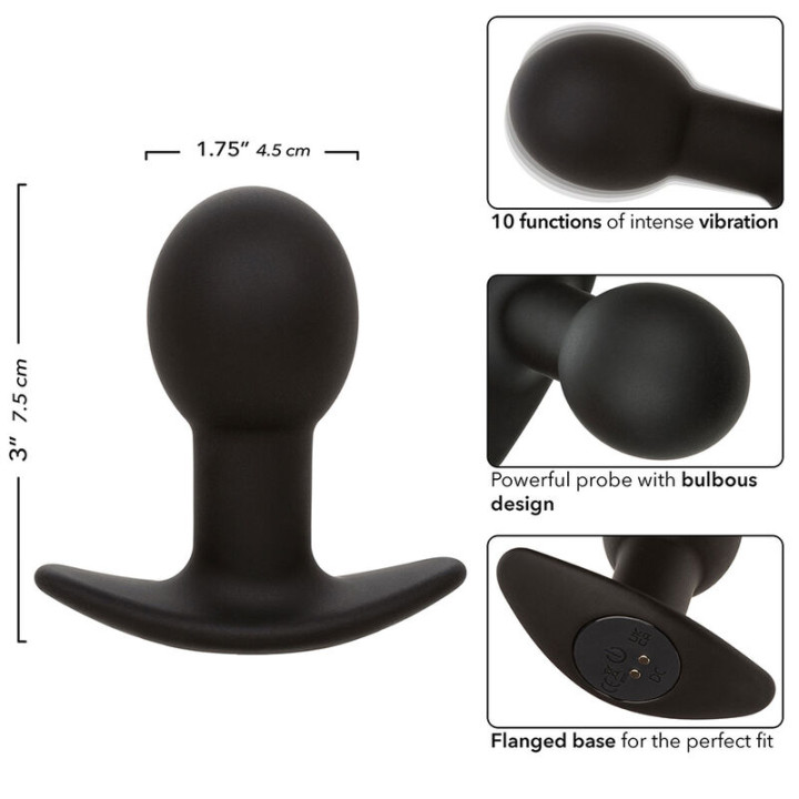 Calexotics - Rock Bottom Plug Anal 10 Vibrations Silicone Noir