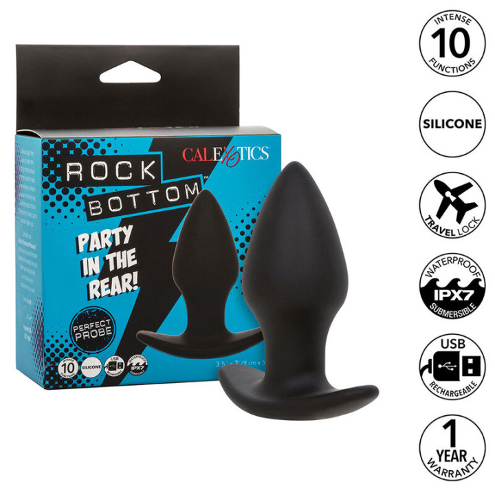 Calexotics - Rock Bottom Perfect Anal Plug 10 Wibracji Silikon Czarny