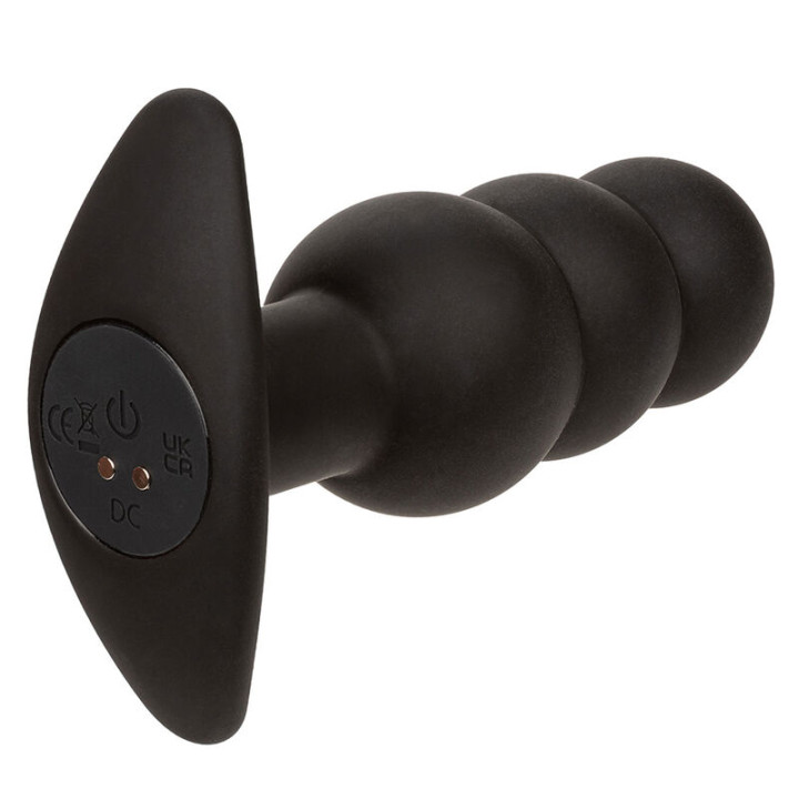 Calexotics - Rock Bottom Perline Tappo Anale 10 Vibrazioni Silicone Nero